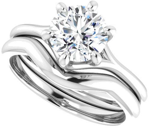 Platinum 7 mm Round Engagement Ring Mounting (10)