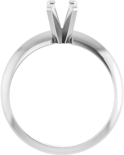 14K White 6x4 mm Emerald Solitaire Engagement Ring Mounting (2)