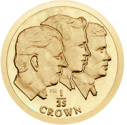 1/25 oz Принц Чарлз и синовете му 2008 златна монета от остров Ман (1)