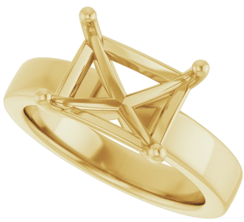 14K Yellow 10x8 mm Emerald Solitaire Engagement Ring Mounting (5)