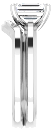 Sužadėtuvių Žiedas „Solitaire“ 585 Baltojo Aukso Emerald 7mm x 5mm (9)