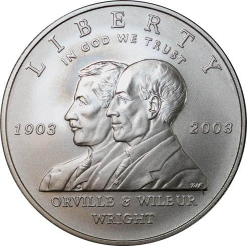 1 doleris Pirmasis skrydis 2003 JAV sidabrinė moneta (3)