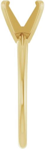 14K Yellow 6 x 6 mm Square Ultra-Lightweight Solitaire Engagement Ring Mounting (4)