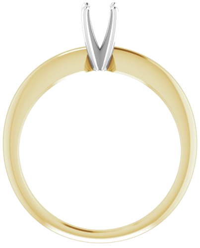 Sužadėtuvių Žiedas „Solitaire“ 585 Baltojo Ir Geltonojo Aukso Round 4mm x 4.1mm (2)