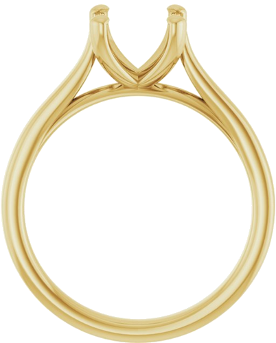14K Yellow 7 mm Cushion Engagement Ring Mounting (2)