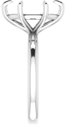 14K White 12x10 mm Oval Solitaire Engagement Ring Mounting (4)