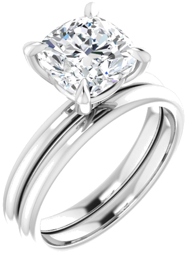 Sužadėtuvių Žiedas „Solitaire“ 585 Baltojo Aukso Cushion 8mm (6)