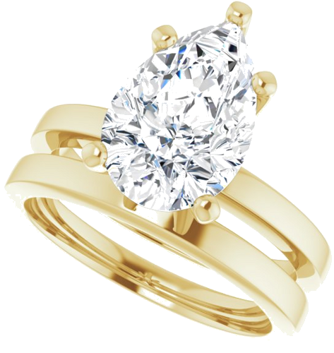 14K Yellow 12x8 mm Pear Solitaire Engagement Ring Mounting (10)