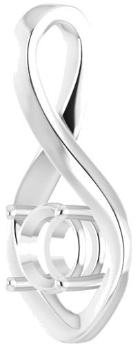 Pakabukas „Infinity-Inspired“ 585 Baltojo Aukso Round 6mm (2)