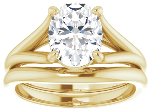 14K Yellow 9x7 mm Oval Solitaire Engagement Ring Mounting (8)