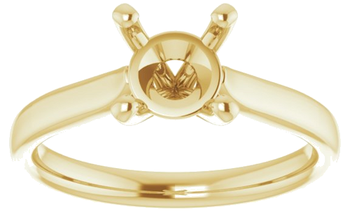 14K Yellow 7 mm Round Engagement Ring Mounting (3)