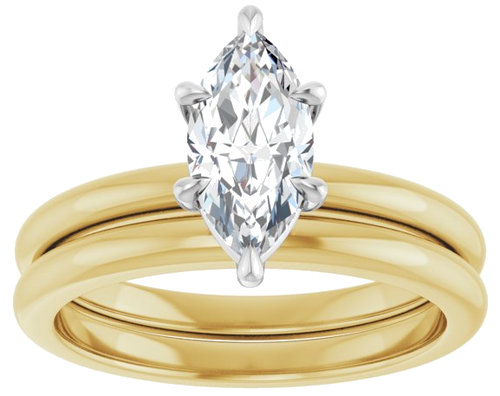 14K Yellow White 10x5 mm Marquise Solitaire Engagement Ring Mounting (6)
