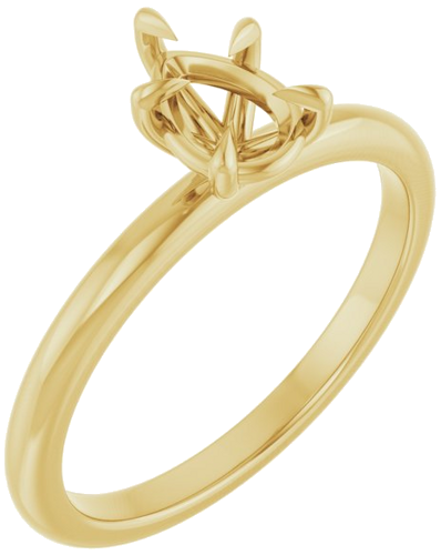 14K Yellow 7x5 mm Pear Solitaire Engagement Ring Mounting (1)