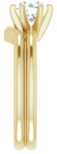 Sužadėtuvių Žiedas „Solitaire“ 585 Geltonojo Aukso Round 6mm (9)