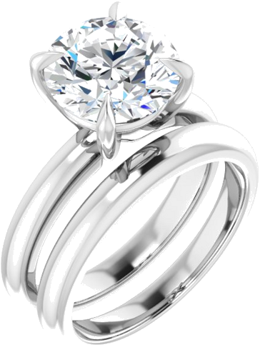 14K White 9.4 mm Round Solitaire Engagement Ring Mounting (6)