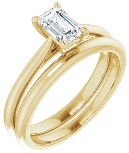 Sužadėtuvių Žiedas „Solitaire“ 14k yellow gold Emerald 6mm x 4mm (6)