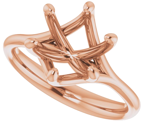 14K Rose 9 mm Round Engagement Ring Mounting (5)