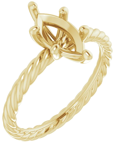 14K Yellow 10x5 mm Marquise Solitaire Engagement Ring Mounting (1)