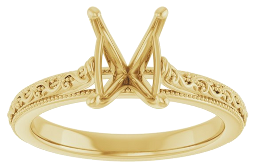 Sužadėtuvių Žiedas „Solitaire“ 585 Geltonojo Aukso Emerald 8mm x 6mm (3)