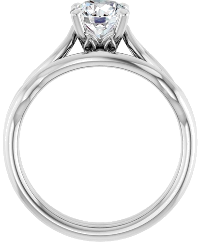 14K White  6.5 mm Round Solitaire Engagement Ring Mounting (7)