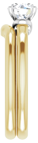 Sužadėtuvių Žiedas „Solitaire“ 585 Baltojo Ir Geltonojo Aukso Round 5.8mm (9)