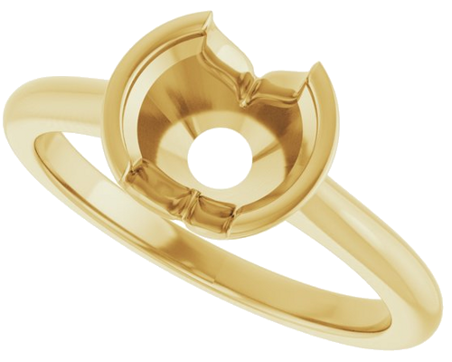 14K Yellow 7.4 mm Round Solitaire Engagement Ring Mounting (5)