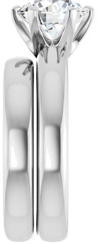 Sužadėtuvių Žiedas „Solitaire“ 585 Baltojo Aukso Round 8.2mm (9)