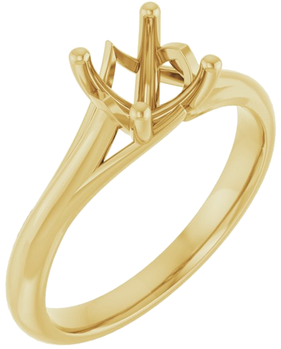 Sužadėtuvių Žiedas „Solitaire“ 585 Geltonojo Aukso Round 6.5mm (1)