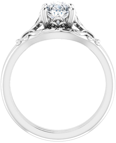 14K White 8x6 mm Pear Solitaire Engagement Ring Mounting (7)