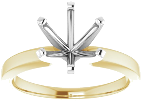 14K Yellow White 8.2 mm Round Solitaire Engagement Ring Mounting (3)