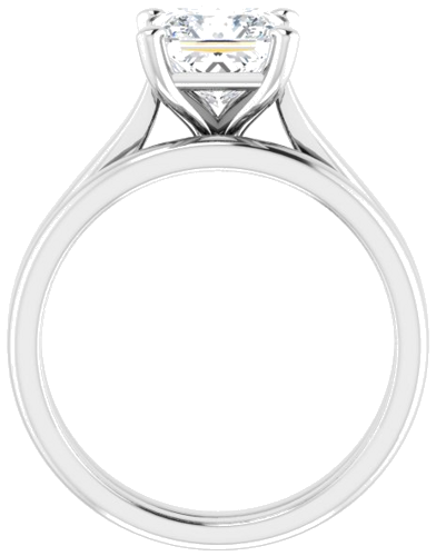 Platinum 6.5 mm Square Engagement Ring Mounting (7)