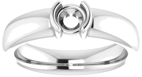 Sužadėtuvių Žiedas „Half Bezel Solitaire“ 585 Baltojo Aukso Round 4.8mm (3)