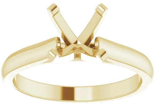 14K Yellow 7.5 mm Round Solitaire Engagement Ring Mounting (2)