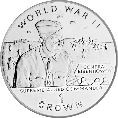 1944 Гибралтар Генерал Эйзенхауэр серебряная монета (1)