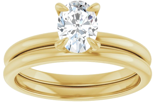 Sužadėtuvių Žiedas „Solitaire“ 417 Geltonojo Aukso Oval 7mm x 5mm (8)