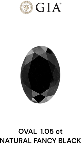 1.05 carat Fancy Black-VVS2 Natūralus Oval Deimantas (1)