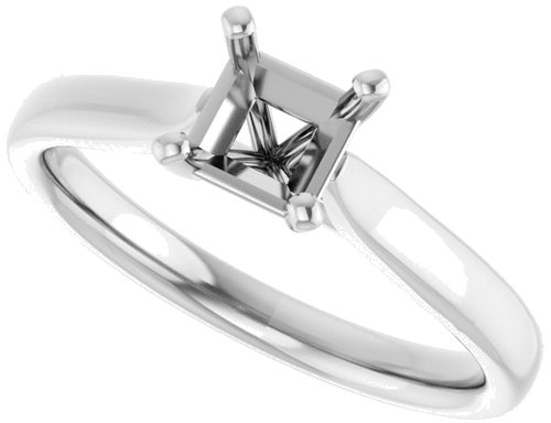 Sužadėtuvių Žiedas „Solitaire“ 585 Baltojo Aukso Square 4.5mm (5)