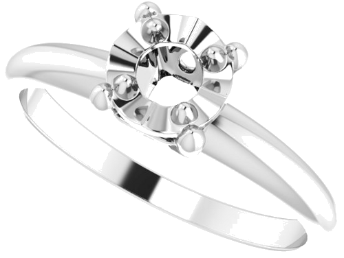Sužadėtuvių Žiedas „Solitaire“ 585 Baltojo Aukso Round 3.7mm (5)
