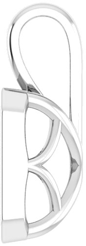 14K White 8x6 mm Emerald Pendant Mounting (3)