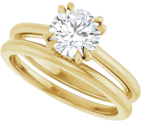 14K Yellow 6.5 mm Round Solitaire Engagement Ring Mounting (10)