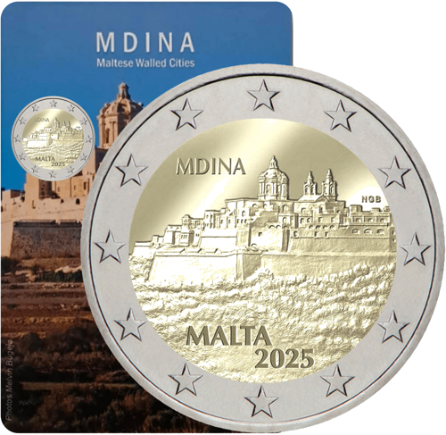 2025 Malta Mdina Fortress 2 Euro Coin BU in Card (1)