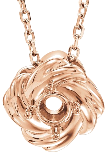 Pakabukas „Knot“ 585 Rožinis Aukso Round 3.5mm (4)