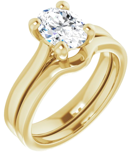 14K Yellow 8x6 mm Oval Engagement Ring Mounting (6)