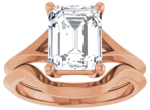 Sužadėtuvių Žiedas „Solitaire“ 585 Rožinis Aukso Emerald 9mm x 7mm (8)