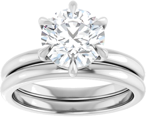 14K White 8 mm Round Solitaire Engagement Ring Mounting (8)