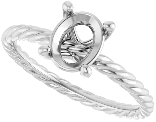 Sužadėtuvių Žiedas „Solitaire“ 585 Baltojo Aukso Oval 8mm x 6mm (5)