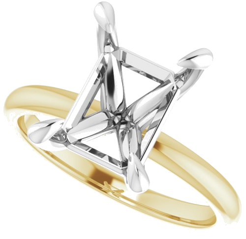 Sužadėtuvių Žiedas „Solitaire“ 585 Baltojo Ir Geltonojo Aukso Emerald 10mm x 8mm (5)