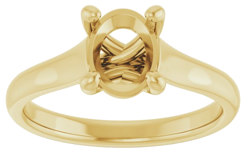 Sužadėtuvių Žiedas „Solitaire“ 585 Geltonojo Aukso Oval 8mm x 6mm (3)