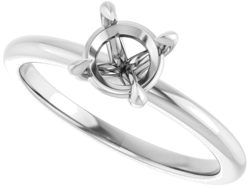 Platinum 6 mm Round Solitaire Engagement Ring Mounting (5)