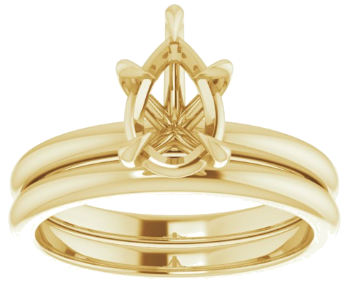 Sužadėtuvių Žiedas „Solitaire“ 585 Geltonojo Aukso Pear Shape 9mm x 6mm (8)